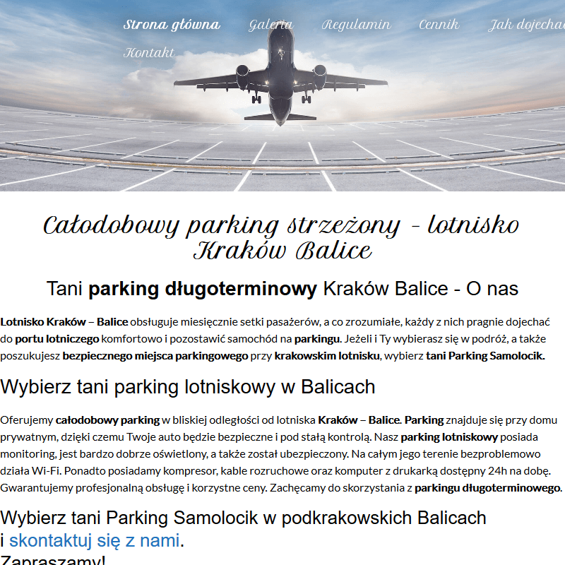 Parking samochodowy balice - Kraków