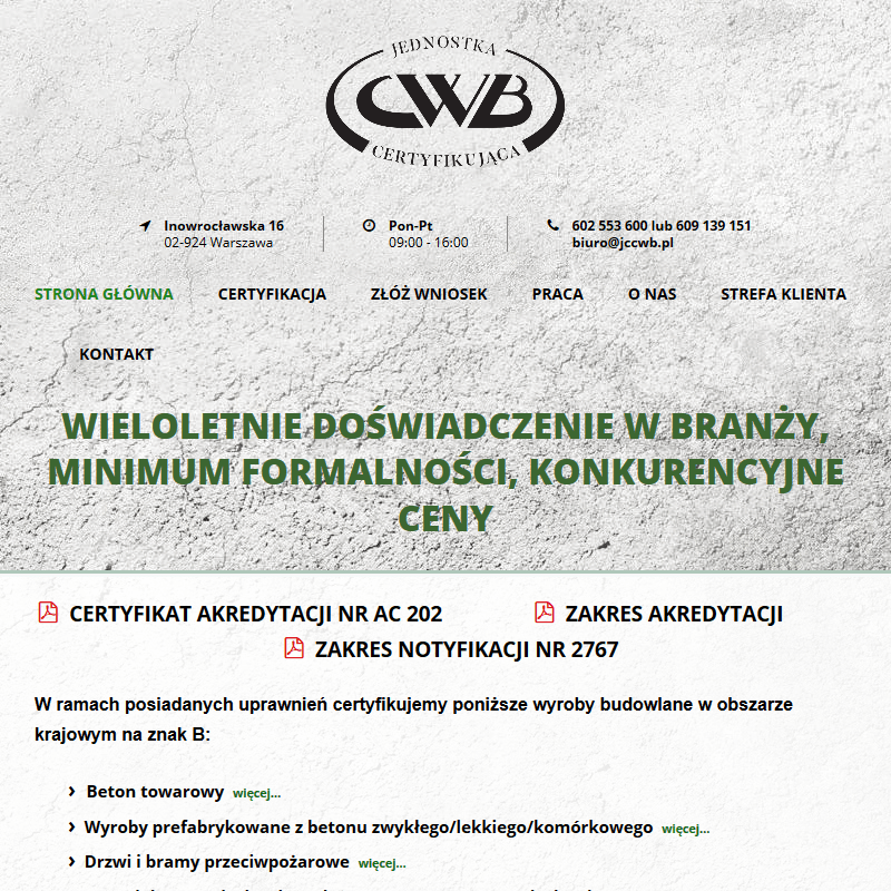 Certyfikacja mocowania budowlane - Warszawa
